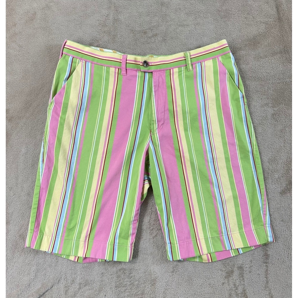 Loudmouth Golf Shorts 11" Men's 38 Vertical‎ Striped Pattern Preppy Casual EUC